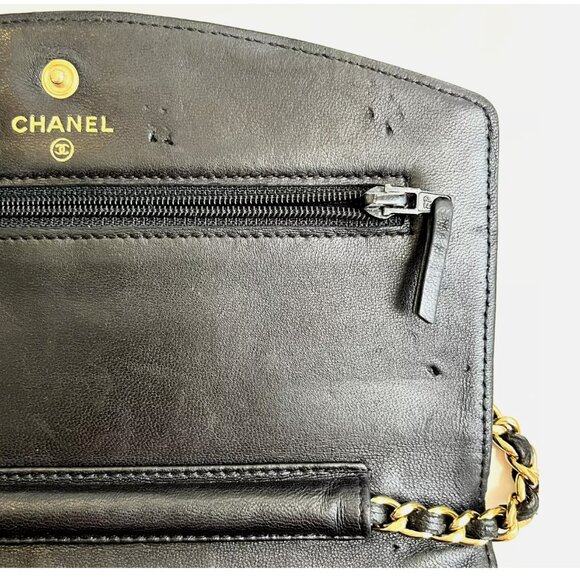 Chanel Black Caviar CC Logo Timeless Wallet on Chain WOC - Picture 11 of 16